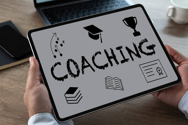 Coaching Formación Planificación Aprendizaje Coaching Guía Negocios Instructor Leade — Foto de Stock