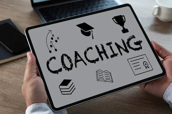 Coaching Formación Planificación Aprendizaje Coaching Guía Negocios Instructor Leade Imagen De Stock