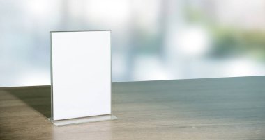 Stand Mock Up Menü çerçeve kartı bulanık arkaplan tasarım anahtar görsel düzeni cafe