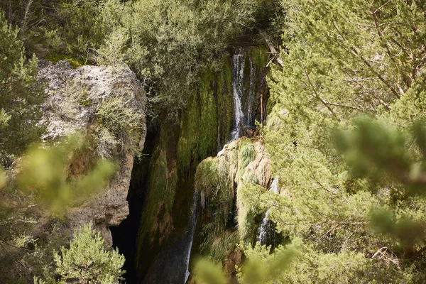 Vodopád Calomarde Také Volal Molino Viejo Vodopád Nachází Albarracn Španělsko — Stock fotografie