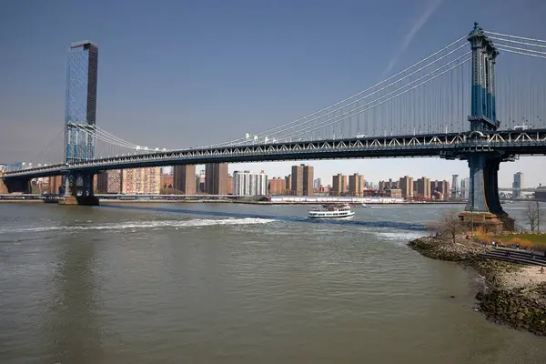 Нью Йорк Сша Березня 2024 Року Міст Через Річку Гудзон — стокове фото