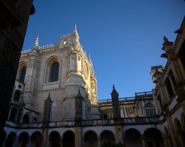 Convent of Christ. Tomar (Portugal), October 25, 2024. This religious building is a UNESCO World Heritage Site. It is located in the Templar castle, construction began in the 12th century. clipart