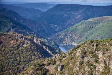 Canyons of the Sil River. This spectacular landscape is formed by the course of the Sil River as it passes through the provinces of Lugo and Ourense, in Galicia (Spain) clipart