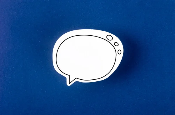 Ομιλία Φούσκα Αντίγραφο Επικοινωνία Χώρο Μιλώντας Έννοιες Μπλε Φόντο — Φωτογραφία Αρχείου