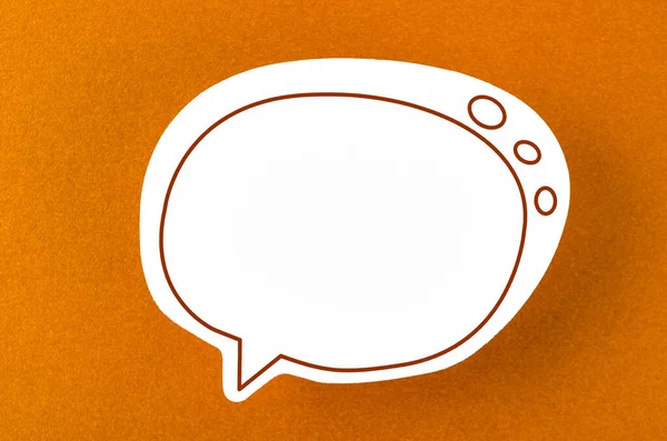 Ομιλία Φούσκα Αντίγραφο Επικοινωνία Χώρο Μιλώντας Έννοιες Πορτοκαλί Χρώμα Φόντο — Φωτογραφία Αρχείου