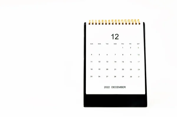 Dezembro 2022 Calendário Escrivaninha Mensal Para 2022 Ano Isolado Fundo — Fotografia de Stock
