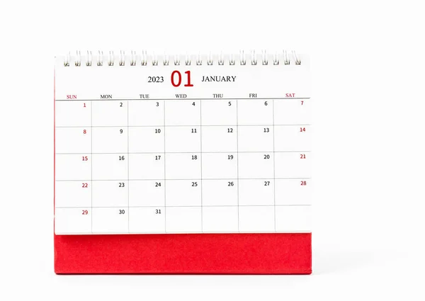 Januari 2023 Månadskalender För 2023 Isolerad Vit Bakgrund — Stockfoto