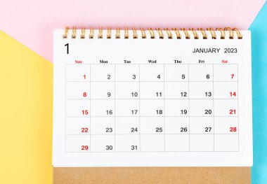 2023 Ocak ayının masa takvimi güzel arka plan 2023 yılı için.