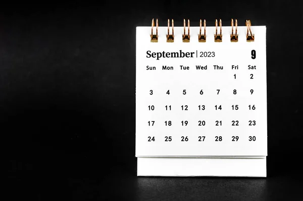 September 2023 Monthly Desk Calendar 2023 Year Black Background — Stock Photo, Image