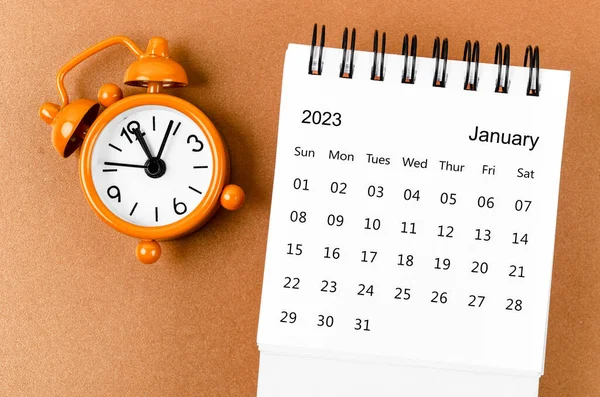 Enero 2023 Calendario Mensual Escritorio Para Organizador Para Planificar 2023 —  Fotos de Stock