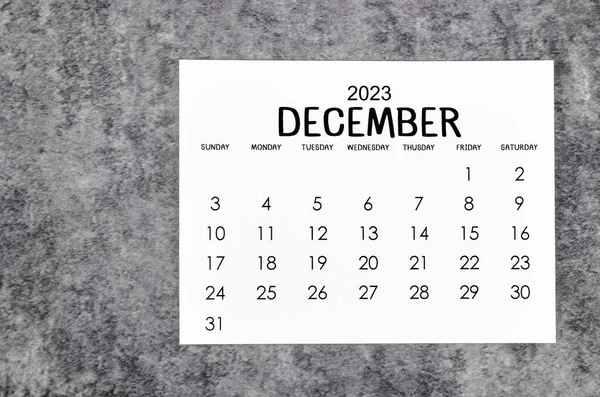 Prosinec 2023 Měsíční Kalendář Pro 2023 Rok Pozadí Grunge — Stock fotografie