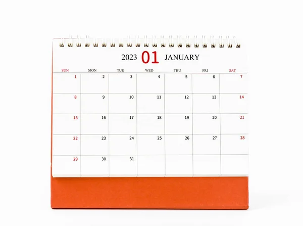 Styczeń 2023 Miesięczny Kalendarz Biurko 2023 Rok Izolowany Białym Tle — Zdjęcie stockowe