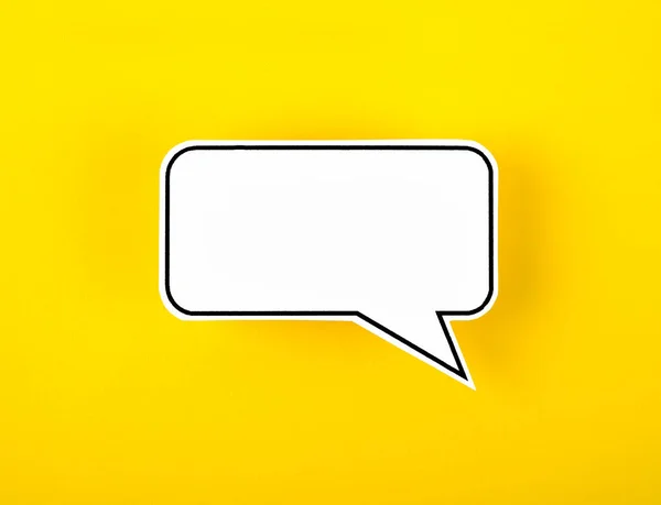 Ομιλία Φούσκα Αντίγραφο Επικοινωνία Χώρο Μιλώντας Έννοιες Κίτρινο Φόντο — Φωτογραφία Αρχείου