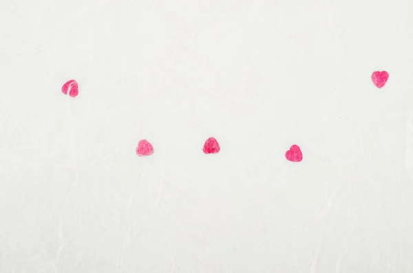 stock image Abstract blurred of red heart on white mulberry paper texture, suitable for a background. Valentine day.