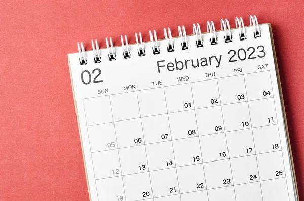 Fevereiro 2023 Secretária Calendário Para Organizador Para Planejar Lembrar Isolado — Fotografia de Stock