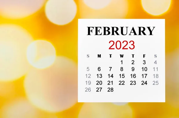Calendário 2023 Fevereiro Mês Para Organizador Planejar 2023 Ano Fundo — Fotografia de Stock