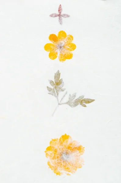 Ručně Recyklované Květiny List Papíru Pozadí — Stock fotografie