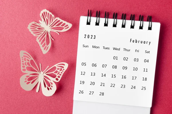 Februari 2023 Bureau Kalender Voor Organisator Plannen Herinneren Met Paer — Stockfoto