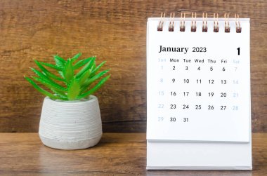 2023 Ocak ayının masa takvimi. Bitki özüyle birlikte 2023 yılı..