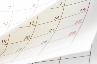 Takvim sayfası çevirme sayfası bulanık arkaplan iş takvimi randevu planlama konseptini kapat