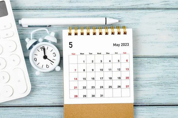 May 2023 Monthly Desk Calendar Organizer Plan 2023 Year Alarm — Stock fotografie
