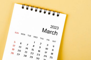 2023 Mart Aylık masa takvimi 2023 yılı.