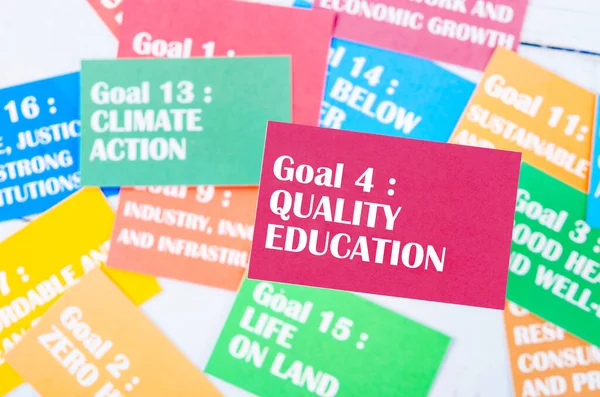 Goal 3 : Quality Education. The SDGs 17 development goals environment. Environment Development concepts.