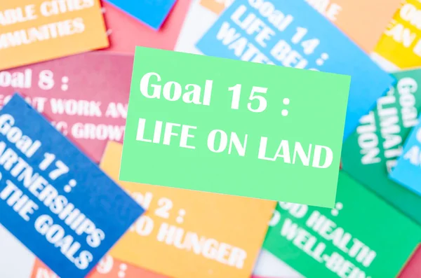 Goal 15 : Life on land. The SDGs 17 development goals environment. Environment Development concepts.