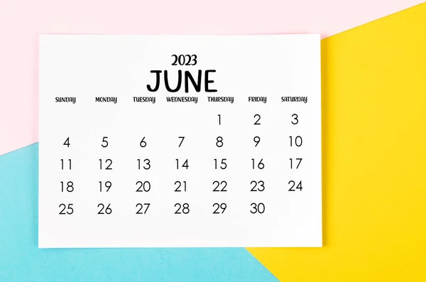 Červen 2023 Měsíční Kalendář Krásném Pozadí — Stock fotografie
