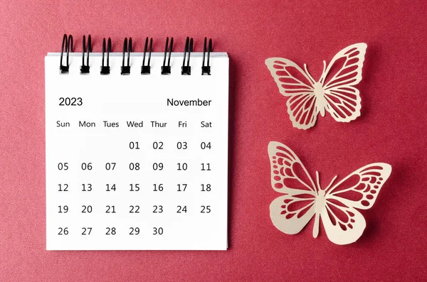 November 2023 Schreibtischkalender Für Den Veranstalter Zur Planung Und Erinnerung — Stockfoto