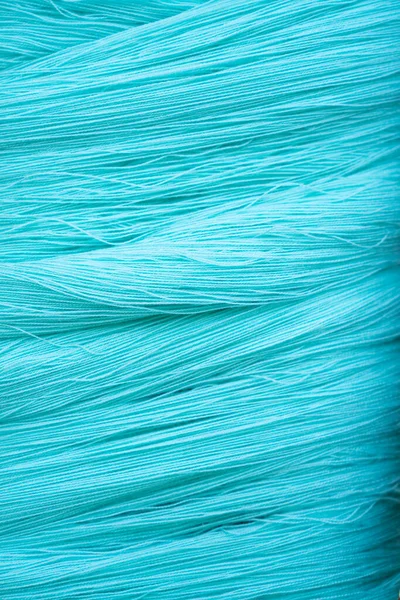 Närbild Turkos Färg Thai Silke Garn — Stockfoto