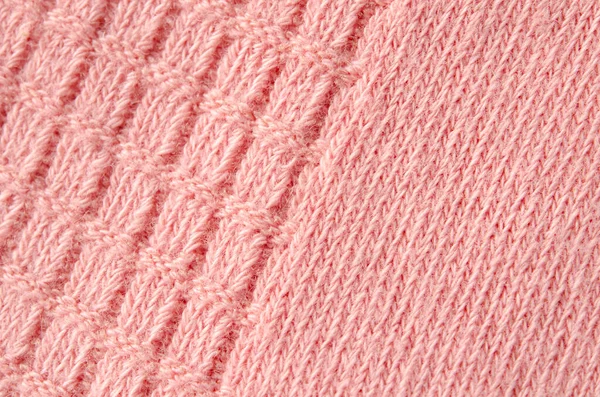 Textur Eines Gestrickten Wolltuchs Rosa Farbe Hintergrund — Stockfoto