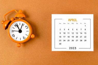 2023 Nisan 'ında, organizatörün 2023 yılını alarm saatiyle planlaması için aylık takvim..