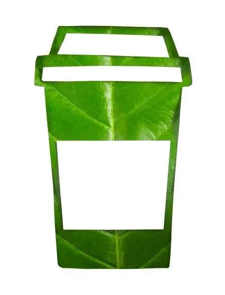 Стеклянная Солома Воды Сделанная Бумаги Резки Зеленом Фоне Концепция Биоразлагаемого — стоковое фото