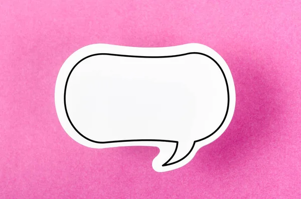 Bulă Vorbire Spațiu Copiere Comunicare Vorbind Concepte Fundal Culoare Roz — Fotografie, imagine de stoc