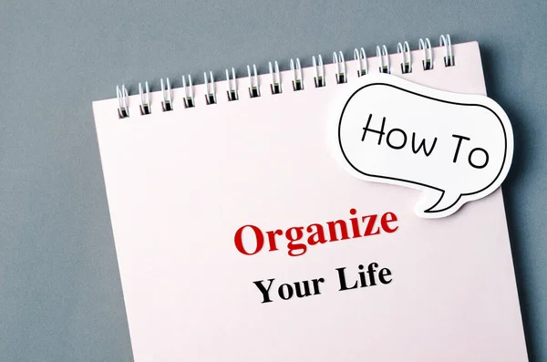 How To Organize Your Life with bubble speech on personal organizer diary.