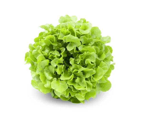 Salada Alface Verde Fresca Isolada Sobre Fundo Branco — Fotografia de Stock
