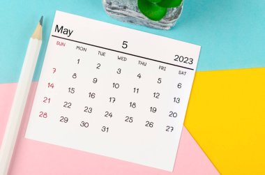 2023 Mayıs takvimi güzel arka plan kalemle 2023 yılı için.