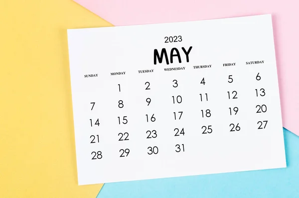 Mei 2023 Maandelijkse Kalender Voor 2023 Jaar Mooie Achtergrond — Stockfoto
