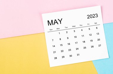 Mayıs 2023 Aylık takvim güzel arka planda.