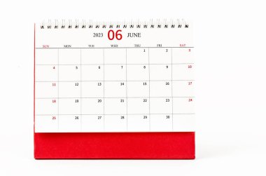 June 2023 Monthly desk calendar for 2023 year isolated on white background. clipart