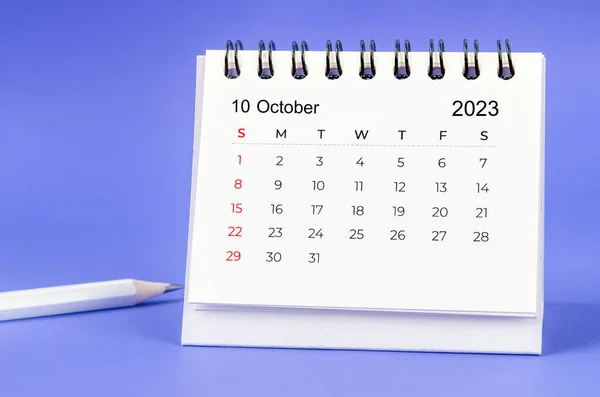 Září 2023 Měsíční Kalendář Pro 2023 Rok Tužkou Fialovém Pozadí — Stock fotografie