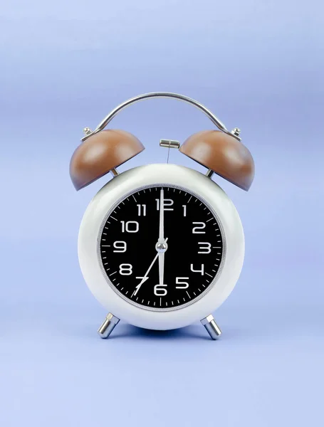 Vintage Old Alarm Clock Gray Color Background Clock — Stock Photo, Image