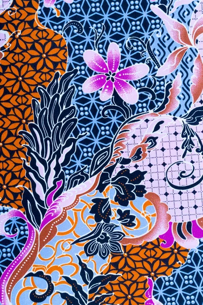 Szczegółowy Wzór Tkaniny Batik — Zdjęcie stockowe
