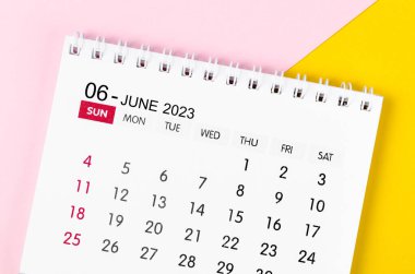 2023 Haziran ayının masa takvimi güzel arka planda 2023 yılı için.