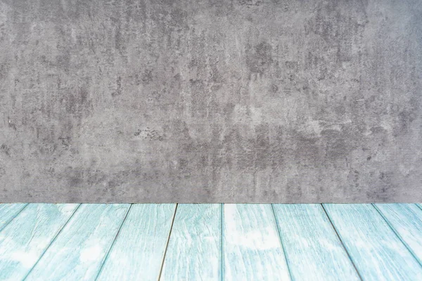 Blue Wood floor and black old wooden wall, empty room for background.