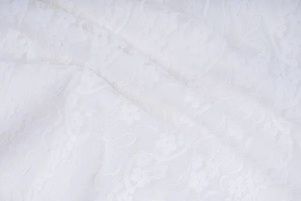Fehér Háttér Csipke Virág Textúra Háttér Minta — Stock Fotó