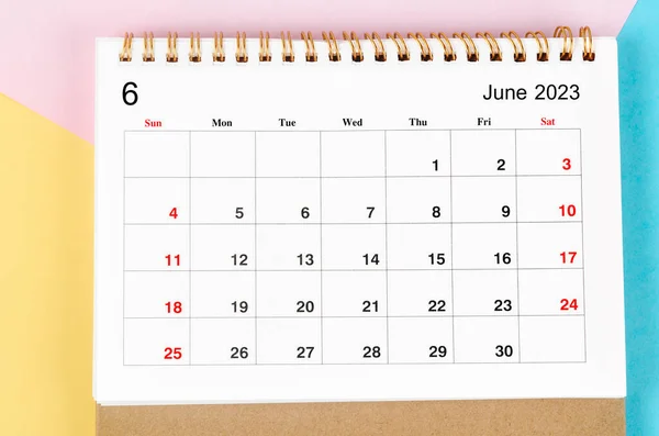 Juni 2023 Maandelijkse Bureaukalender Voor 2022 Jaar Prachtige Achtergrond — Stockfoto