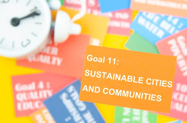 Mål Hållbara Städer Och Kommuner Utvecklingsmålen För Mål Miljöutvecklingskoncept — Stockfoto