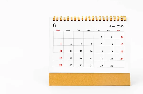 Ιούνιος 2023 Μηνιαίο Ημερολόγιο Γραφείου Για 2023 Έτος Απομονωμένο Λευκό — Φωτογραφία Αρχείου
